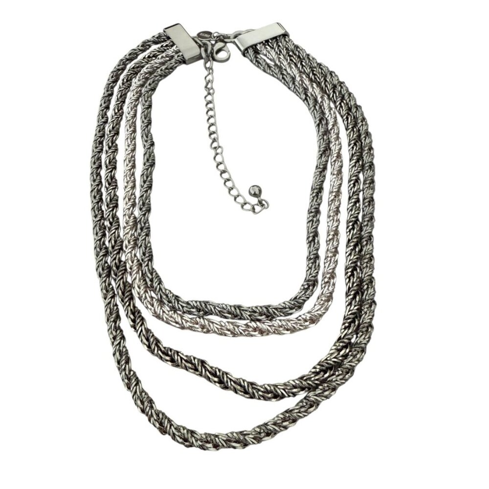 Chico's Multichain Statement Necklace Silver Tone… - image 6